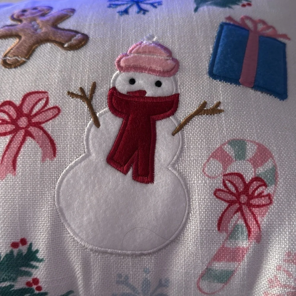 Cupcakes and Cashmere Pastel Christmas Gingerbread House Decorative Throw Pillow
